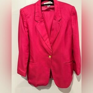Jones New York Blazer and skirt set Hot Pink Barbiecore Women’s Size 12 preppy
